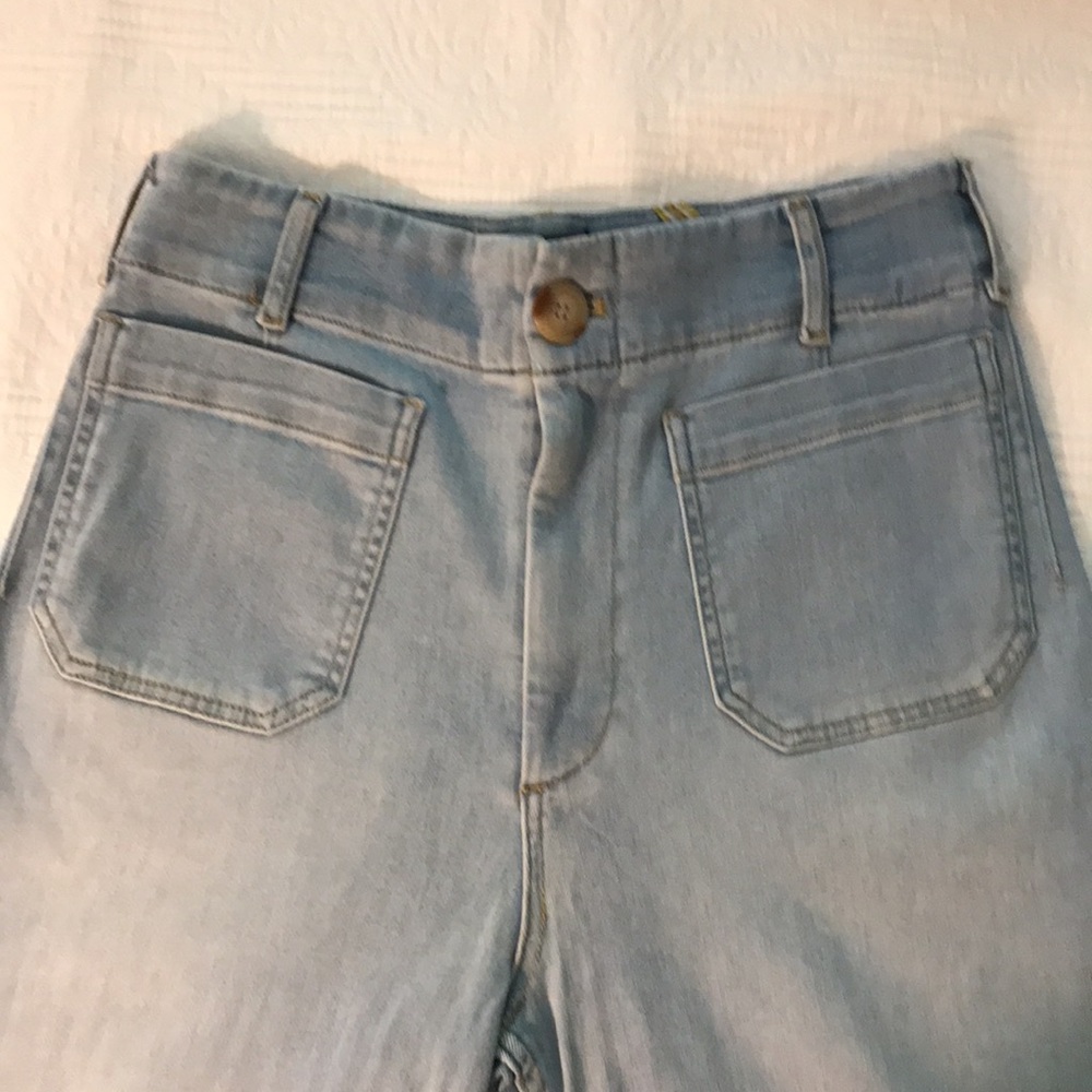 Maeve by Anthropologie Collette Light Wash Blue Denim Patch Pocket Jeans 30 - Picture 6 of 17